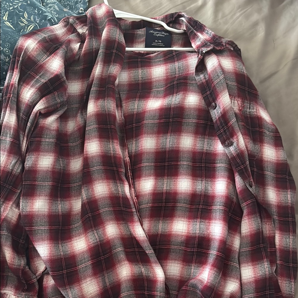 American Eagle Red Plaid Shirt
